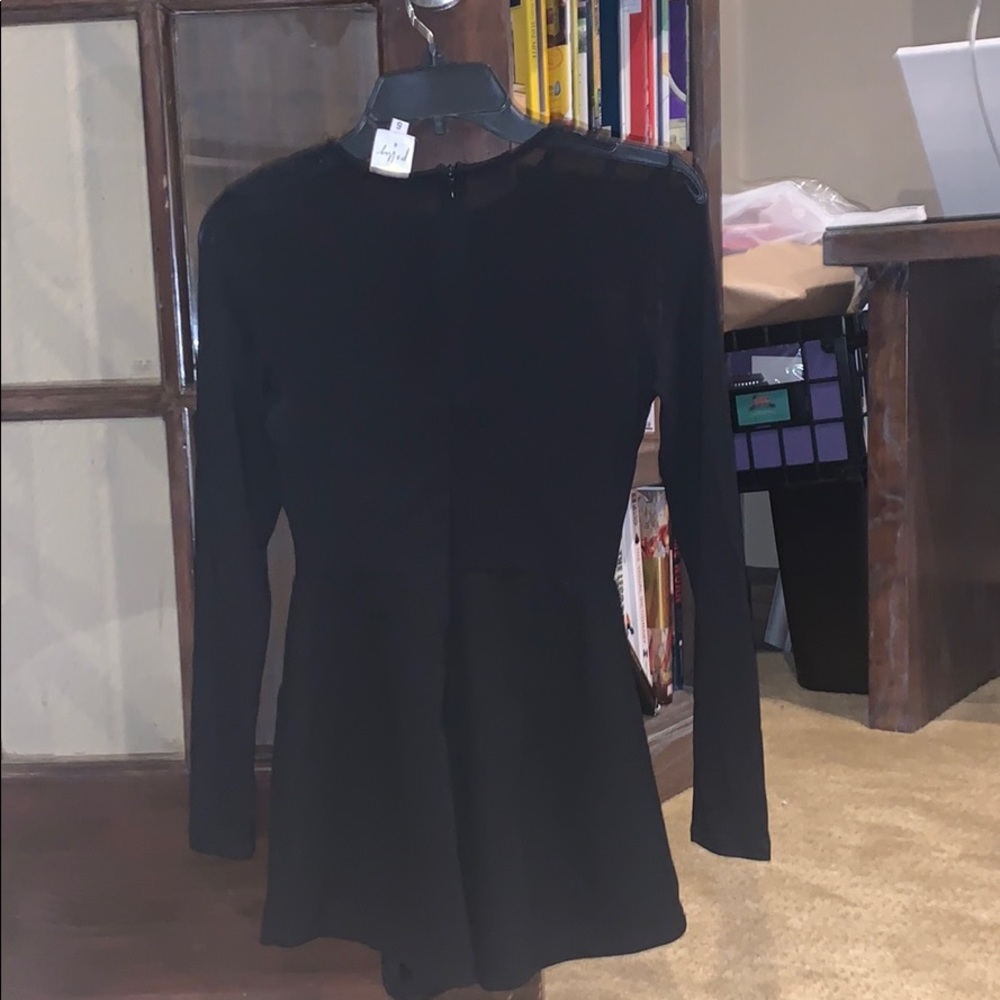Black long sleeved romper